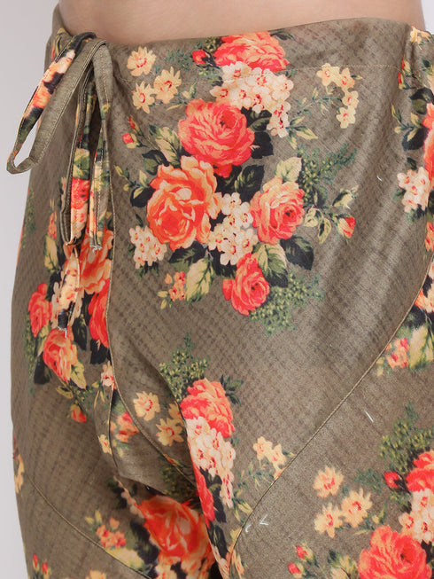 Vastramay Multicolor-Base-Green Cotton Blend Baap Beta Kurta Pyjama set