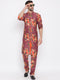 Vastramay Purple Floral Printed Kurta Pyjama Set With Leharia Border