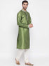 Vastramay Men's Green Silk Kurta Pyjama Set