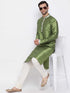 Vastramay Men's Green Silk Kurta Pyjama Set