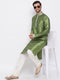 Vastramay Men's Green Silk Kurta Pyjama Set
