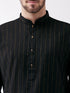Vastramay Men's Black And Rose Gold Cotton Blend Kurta Pyjama Set