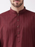 Vastramay Men's Maroon And Rose Gold Cotton Blend Kurta Pyjama Set