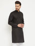 Vastramay Men's Black Cotton Blend Kurta