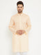 Vastramay Men's Cream Cotton Blend Kurta