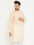 Vastramay Men's Cream Cotton Blend Kurta
