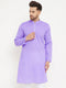 Vastramay Men's Purple Cotton Blend Kurta