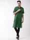 Vastramay Men's Solid Green Pure Cotton Kurta