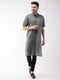 Vastramay Men's Solid Grey Pure Cotton Kurta