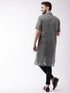 Vastramay Men's Solid Grey Pure Cotton Kurta