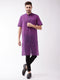 Vastramay Men's Solid Purple Pure Cotton Kurta