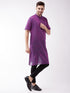 Vastramay Men's Solid Purple Pure Cotton Kurta