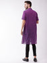 Vastramay Men's Solid Purple Pure Cotton Kurta