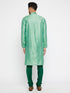 Vastramay Men's Green Silk Blend Kurta Pyjama Set