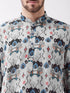 Vastramay Men's Printed Cotton Silk Blend Kurta