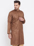 Vastramay Men's Coffee Brown Silk Blend Kurta