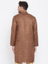 Vastramay Men's Coffee Brown Silk Blend Kurta