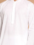 Vastramay Men's White Kurta And Pajama Set With Islamic Prayer Cap