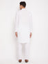 Vastramay Men's White Kurta And Pajama Set