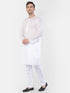 Vastramay Men's White Cotton Addhi Kurta Pyjama Set