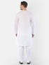 Vastramay Men's White Cotton Addhi Kurta Pyjama Set
