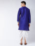 Vastramay Men's Blue And White Silk Blend Kurta and Dhoti Set