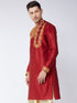 Vastramay Men's Maroon Silk Blend Kurta
