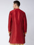 Vastramay Men's Maroon Silk Blend Kurta