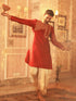Vastramay Men's Maroon Silk Blend Kurta