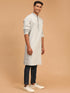 Vastramay Men's Grey Cotton Blend Kurta