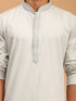 Vastramay Men's Grey Cotton Blend Kurta