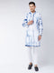Vastramay Men's Blue And White Cotton Kurta Pyjama Set