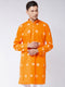 Vastramay Men's Orange Pure Cotton Kurta