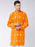 Vastramay Men's Orange Pure Cotton Kurta