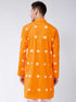 Vastramay Men's Orange Pure Cotton Kurta