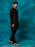 Vastramay Men's Black Cotton Blend Kurta Pyjama Set