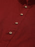 Vastramay Men's Maroon Cotton Kurta And Mundu Set
