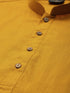 Vastramay Men's Mustard Cotton Kurta And Mundu Set