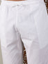 Vastramay Men's Navy Blue Cotton Kurta With White Pant Set