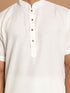 Vastramay Men's Cream Solid Kurta