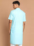Vastramay Men's Blue Solid Kurta