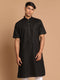Vastramay Men's Black Solid Kurta