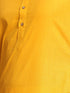 Vastramay Men's Mustard Solid Kurta with White Pant style Cotton Pyjama Set