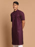Vastramay Men's Purple Solid Kurta