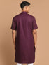 Vastramay Men's Purple Solid Kurta