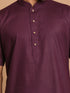 Vastramay Men's Purple Solid Kurta