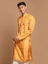 Vastramay Men's Yellow Silk Blend Ethnic Kurta