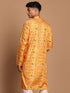 Vastramay Men's Yellow Silk Blend Ethnic Kurta