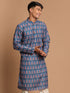 Vastramay Men's Blue Printed Kurta