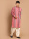 Vastramay Men's Multi-Color Embellished Kurta With Cream Patiala Pyjama